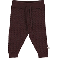 Knit cable pants, Müsli, Coffee, str 62 cm